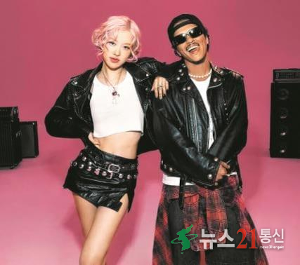 ‘아파트’를 함께 부른 로제(왼쪽)와 브루노 마스. /인스타그램